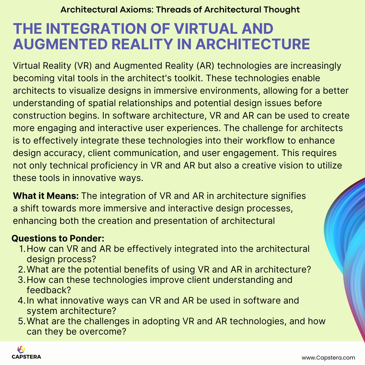 The Integration of Virtual and Augmented Reality in Architecture