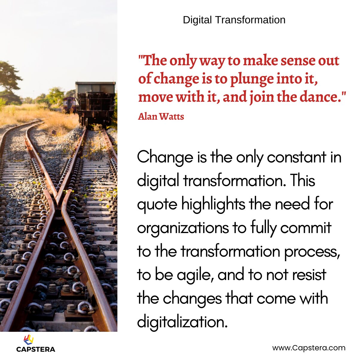 The only way to make sense out of change is to plunge into it, move with it, and join the dance. - Alan Watts